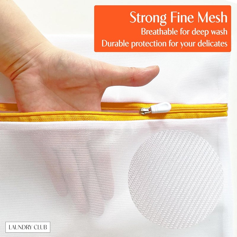 Laundry Club 3 Pack Mesh Laundry Bags for Delicates 16inx20in (40cmx50cm), Dryer Safe, Breathable Fine Net, Sturdy Anti-Rust Zipper, Mesh Laundry Bags for Lingerie, Bra, Underwear, Sneakers, Socks, ™ - Image 3